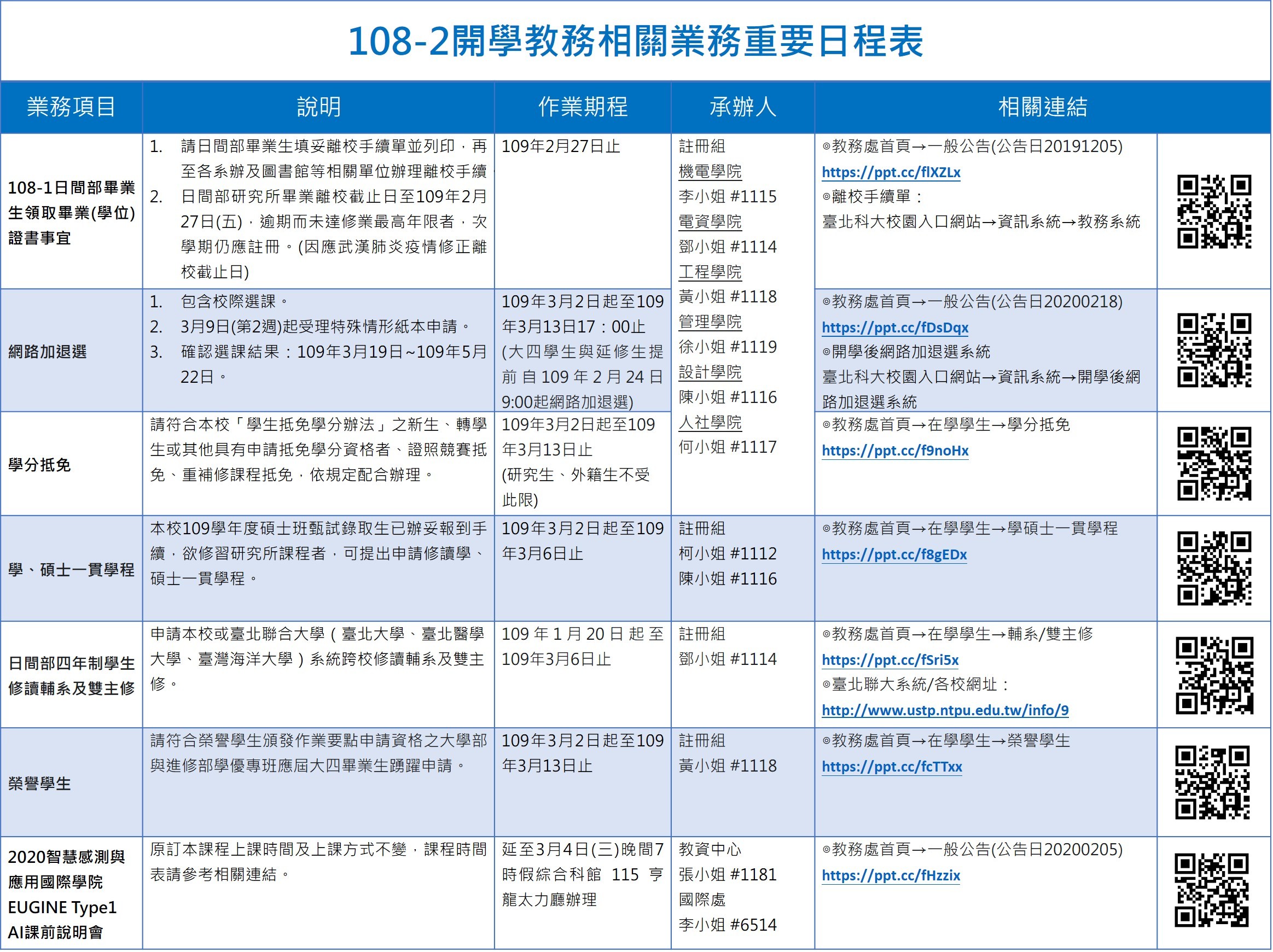 108-2重要日程表